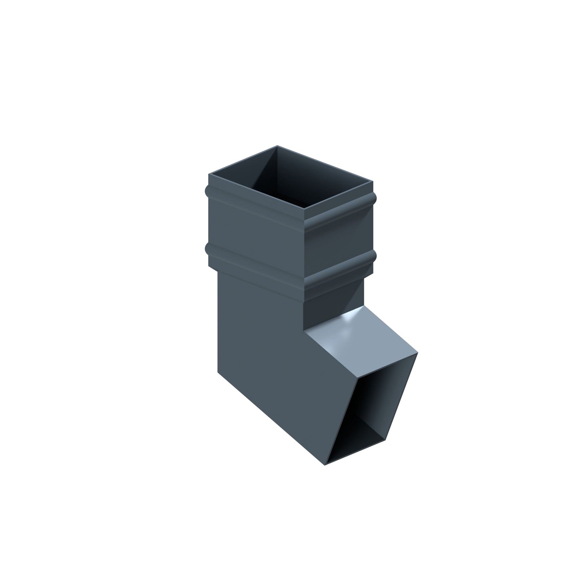 Dales Traditional Rectangular 101.6x76.2mm Downpipe - L/R Pipe Elbow 112.5 Degree CW Cast Collar
