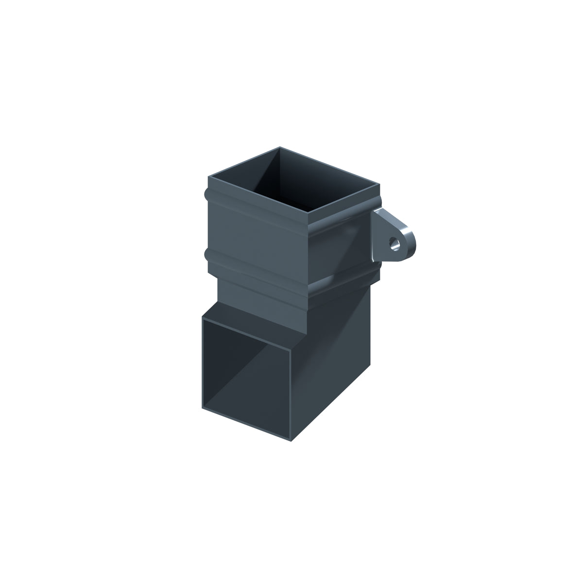 Dales Traditional Rectangular 101.6x76.2mm Downpipe - 112.5 Degree Pipe Shoe CW Cast Eared Collar - Aluminium Gutters Direct