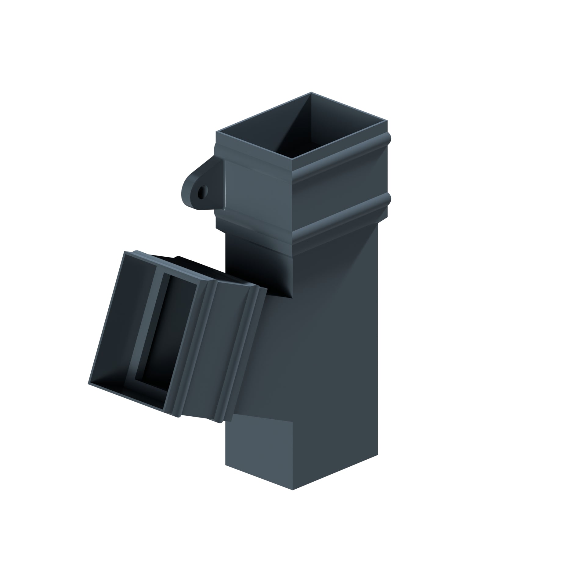 Dales Traditional Rectangular 101.6x76.2mm Downpipe - (Left Hand) 112.5 Degree Pipe Branch CW Socket