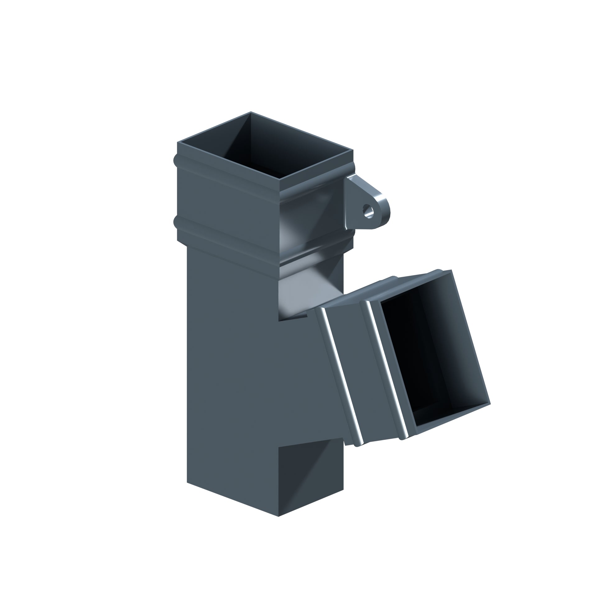 Dales Traditional Rectangular 101.6x76.2mm Downpipe - (Right Hand) 112.5 Degree Pipe Branch CW Socket