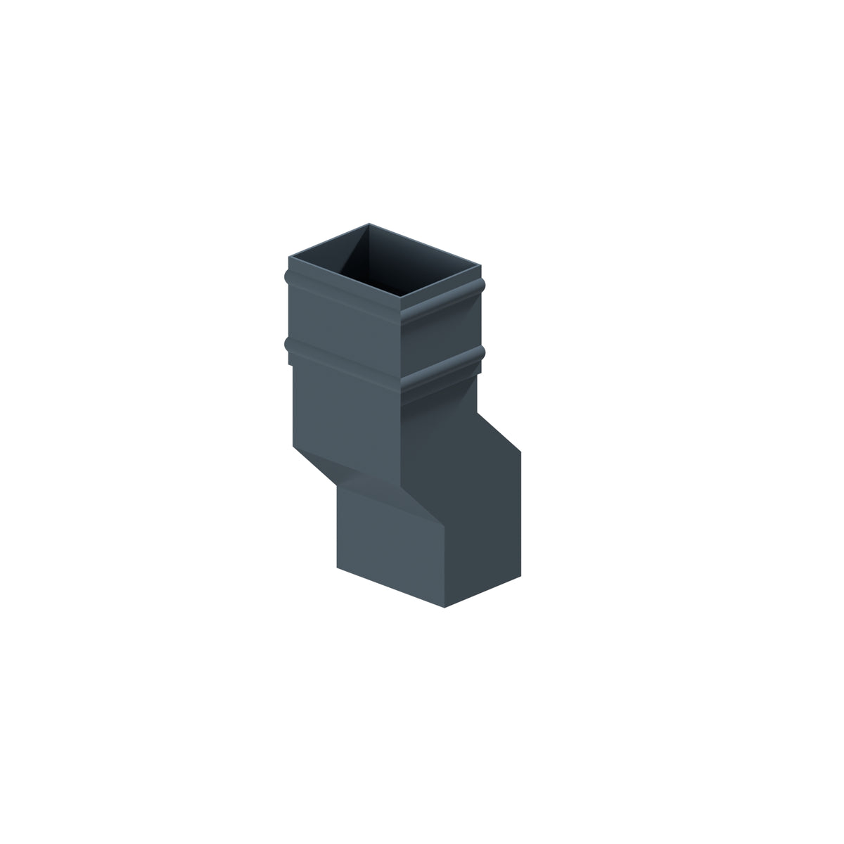 Dales Traditional Rectangular 101.6x76.2mm Downpipe - Pipe Offset 135 Degree (50mm Projection) CW Cast Collar