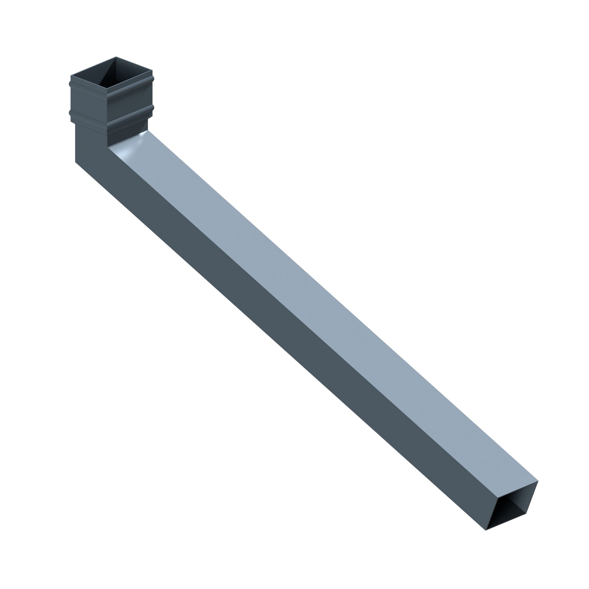 Dales Traditional Rectangular 101.6x76.2mm Downpipe - Long Tailed Elbow 112.5 Degree (1000mm Projection) CW Cast Collar