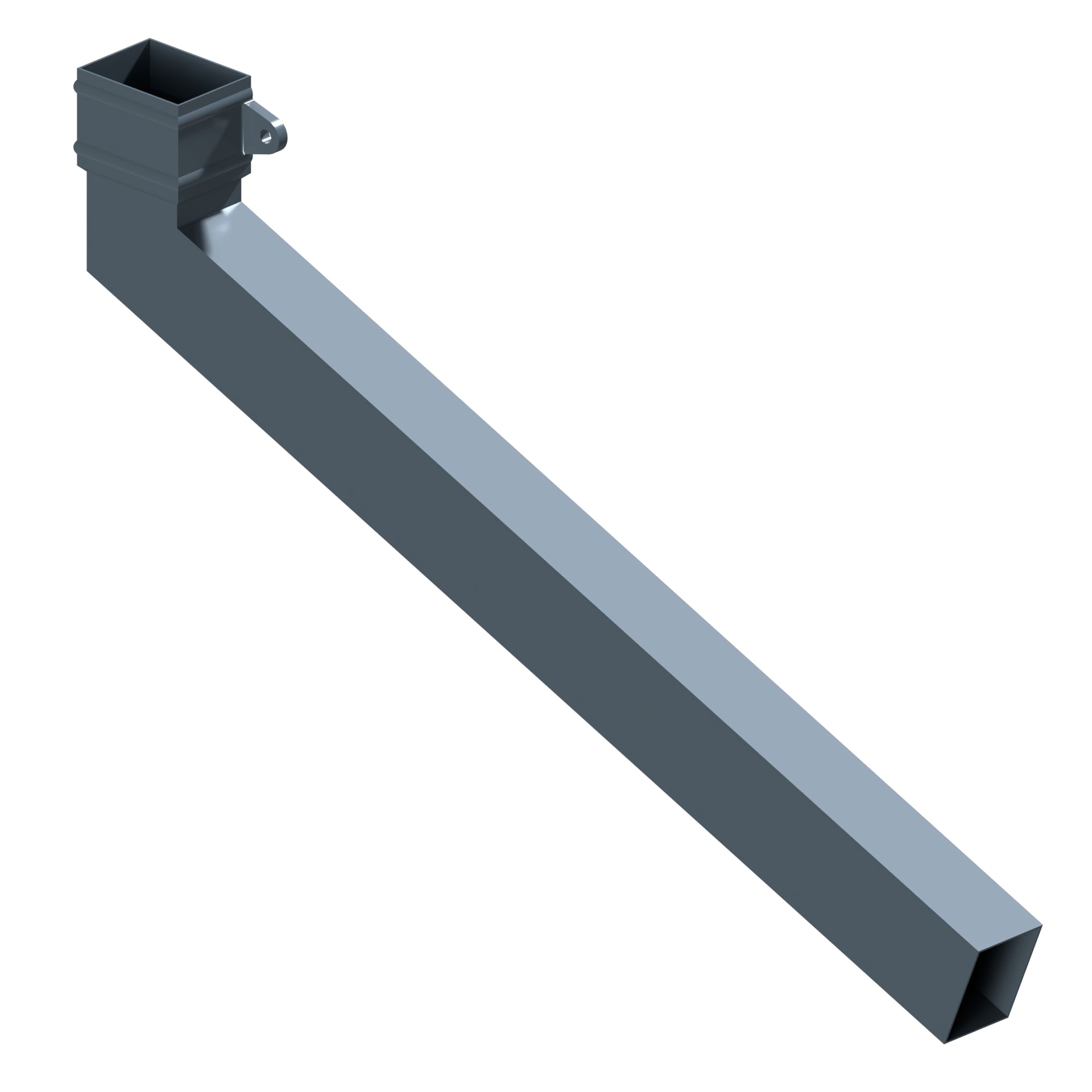 Dales Traditional Rectangular 101.6x76.2mm Downpipe - (Right Hand) Long Tailed Elbow 112.5 Degree (1000mm Projection) CW Cast Collar