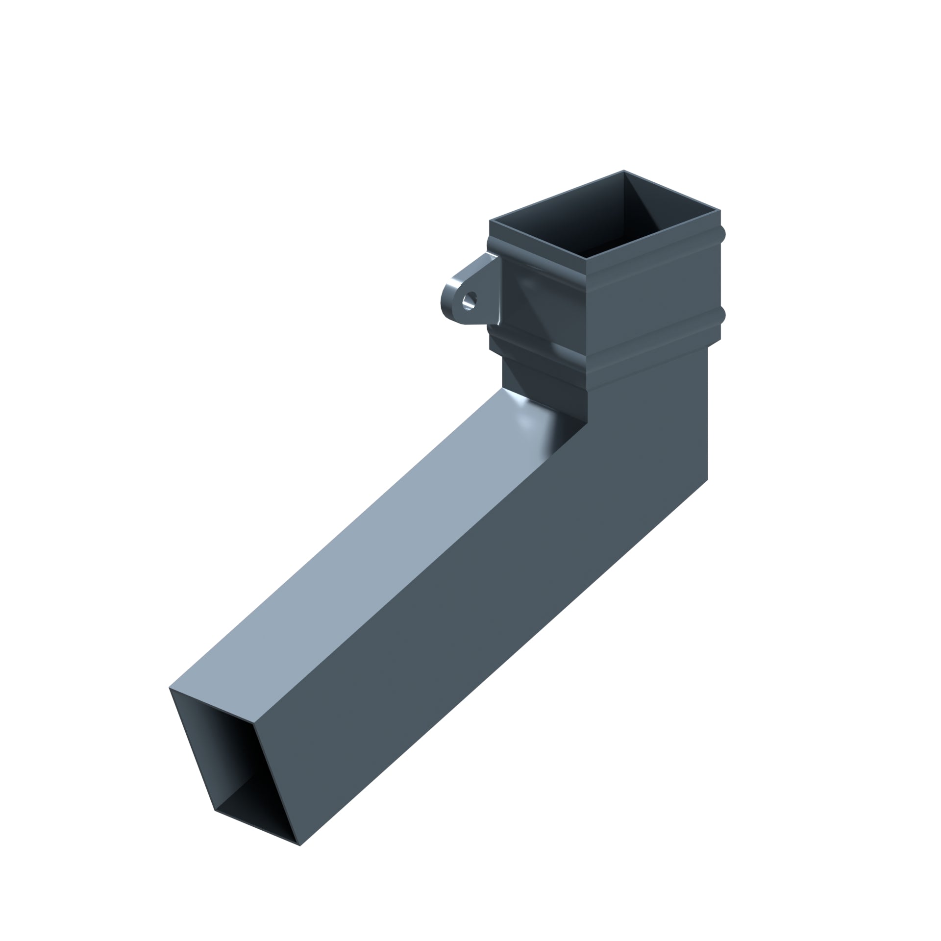 Dales Traditional Rectangular 101.6x76.2mm Downpipe - (Left Hand) Long Tailed Elbow 112.5 Degree (300mm Projection) CW Cast Collar