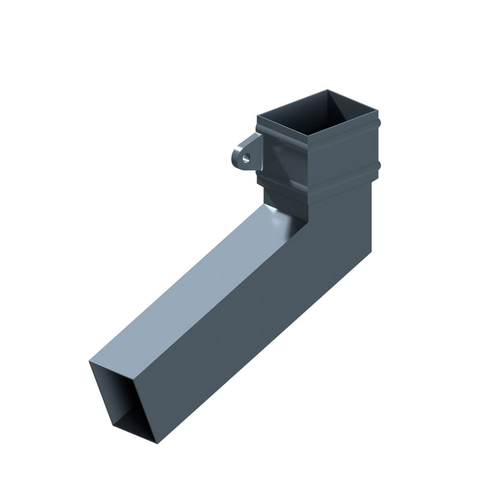 Dales Traditional Rectangular 101.6x76.2mm Downpipe - (Left Hand) Long Tailed Elbow 112.5 Degree (300mm Projection) CW Cast Collar