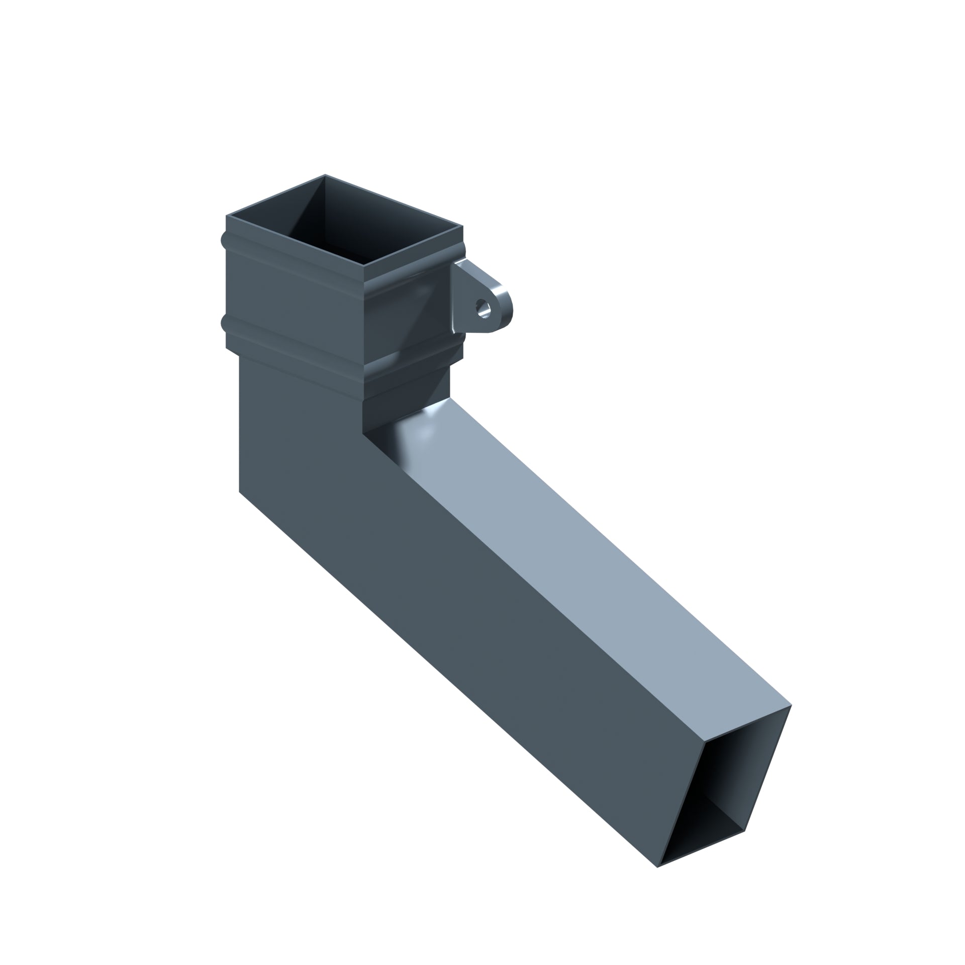 Dales Traditional Rectangular 101.6x76.2mm Downpipe - (Right Hand) Long Tailed Elbow 112.5 Degree (300mm Projection) CW Cast Collar