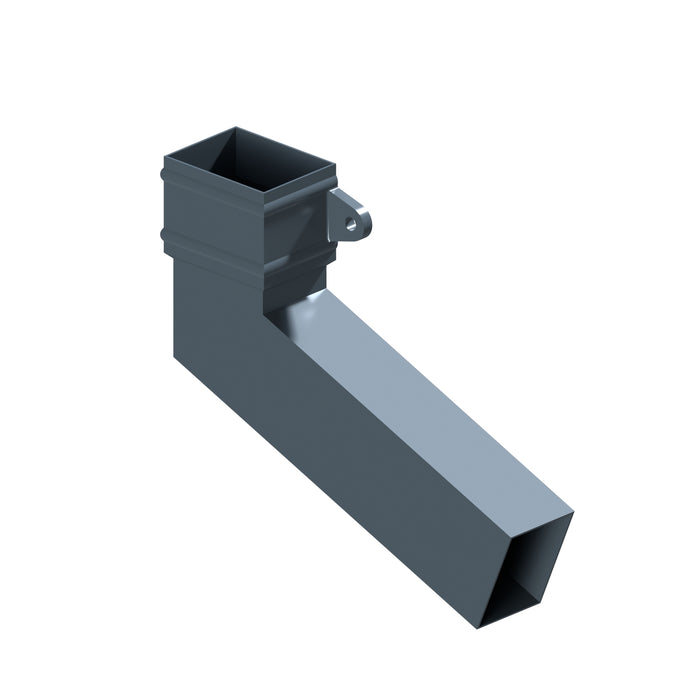 Dales Traditional Rectangular 101.6x76.2mm Downpipe - (Right Hand) Long Tailed Elbow 112.5 Degree (300mm Projection) CW Cast Collar
