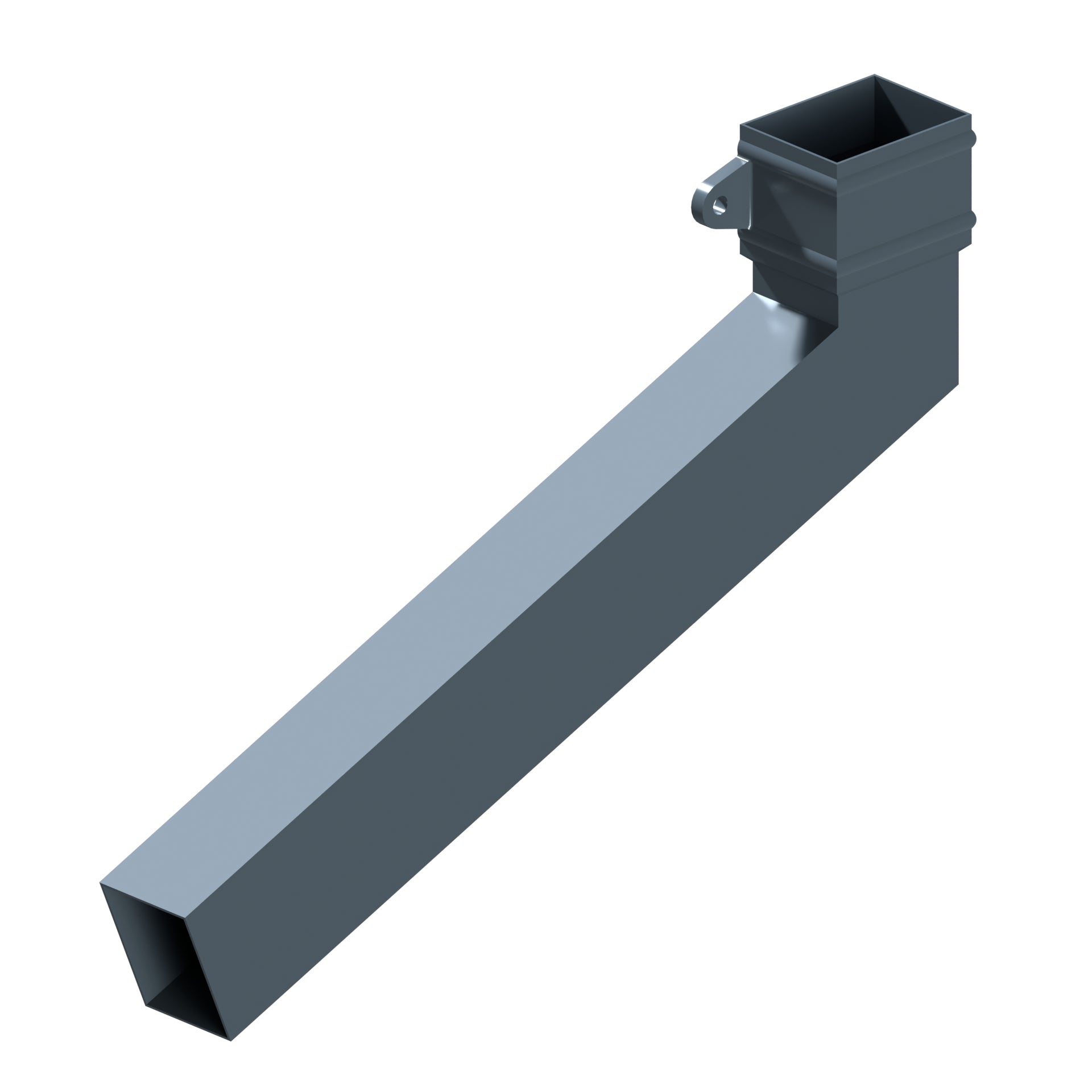 Dales Traditional Rectangular 101.6x76.2mm Downpipe - (Left Hand) Long Tailed Elbow 112.5 Degree (600mm Projection) CW Cast Collar
