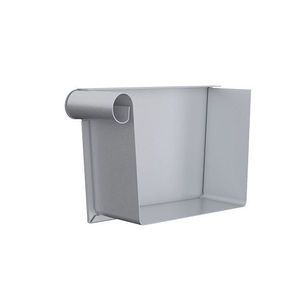 Lindab Galvanised Steel Left Hand Rectangular Stop End (140mm) - Aluminium Gutters Direct