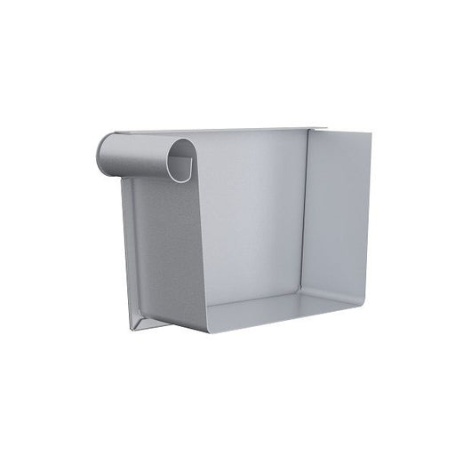 Lindab Galvanised Steel Left Hand Rectangular Stop End (140mm) - Aluminium Gutters Direct