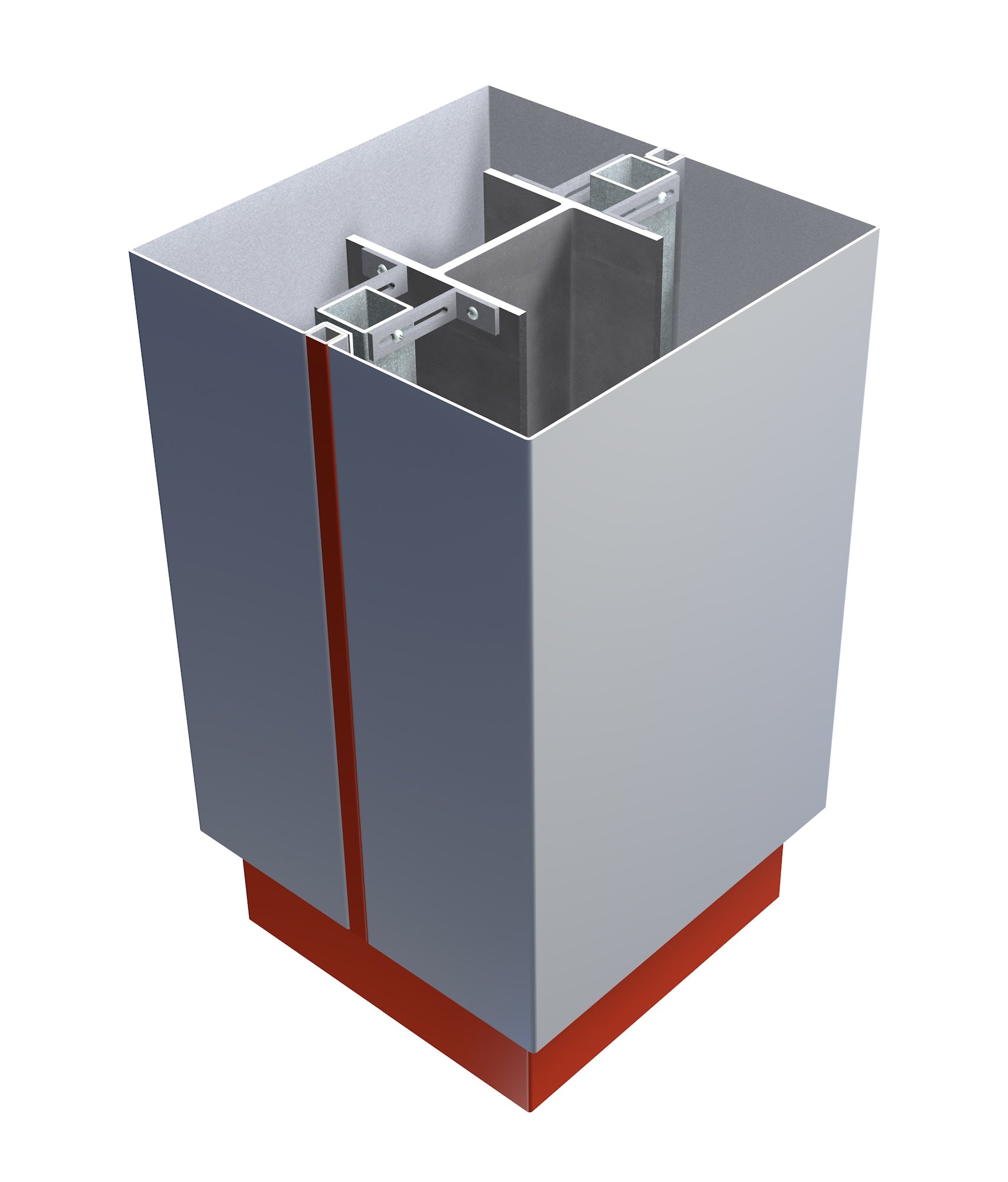 Alumasc Skyline Column Castings - Square DuoColour Column Casing x 3 Metres Length - Aluminium Gutters Direct