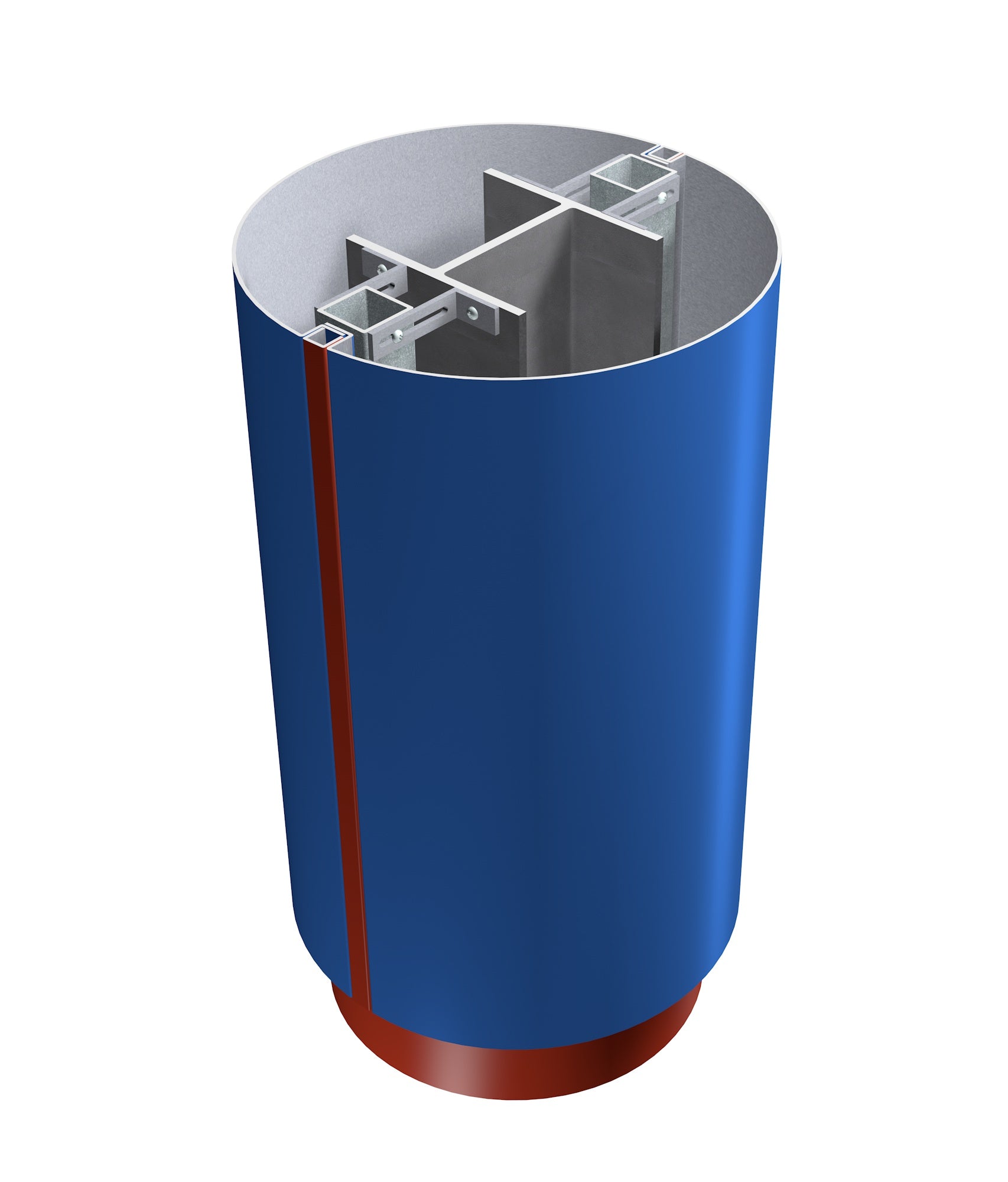 Alumasc Skyline Column Castings - Circular DuoColour Column Casing x 3 Metres Length - Aluminium Gutters Direct