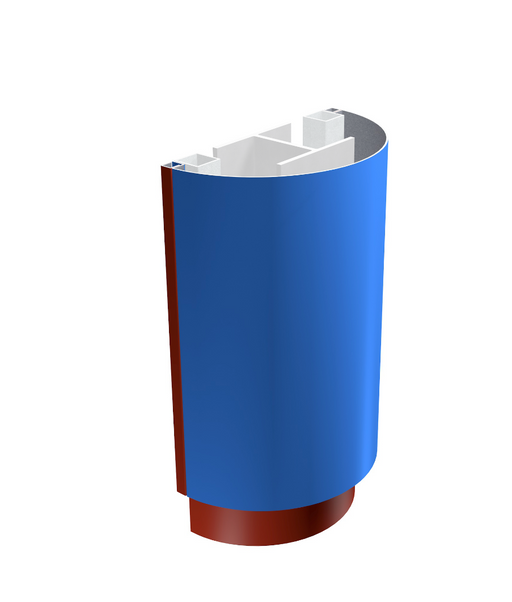 Alumasc Skyline Column Castings - Semicircular DuoColour Column Casing x 3 Metres Length - Aluminium Gutters Direct