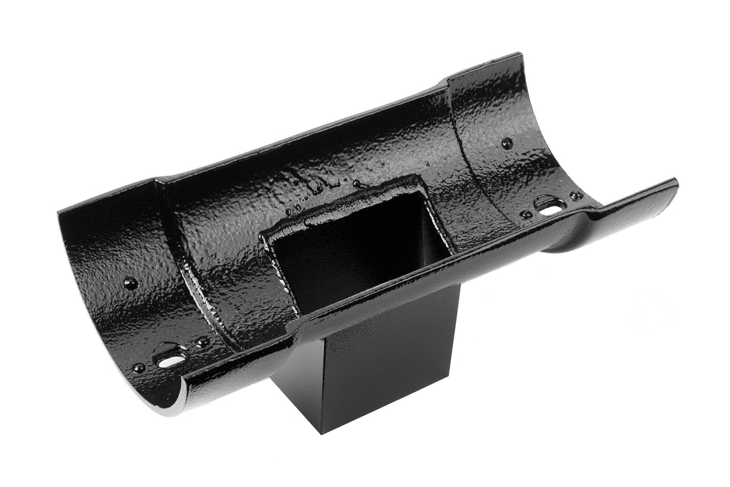 Alumasc Heritage - Half Round Cast Aluminium Running Outlet Double Spigot Socket 100 x 75mm - Aluminium Gutters Direct