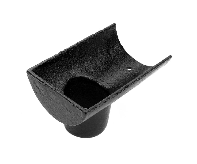 Alumasc Apex Heritage - Half Round Cast Iron Internal Drop End Outlet - Aluminium Gutters Direct