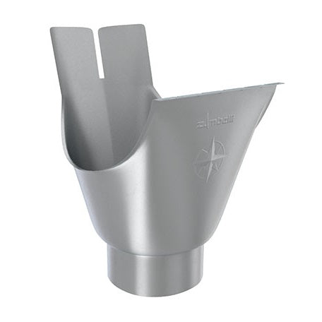 Alumasc Infinity Natural Zinc - Half Round Wrap Around Outlets - Aluminium Gutters Direct