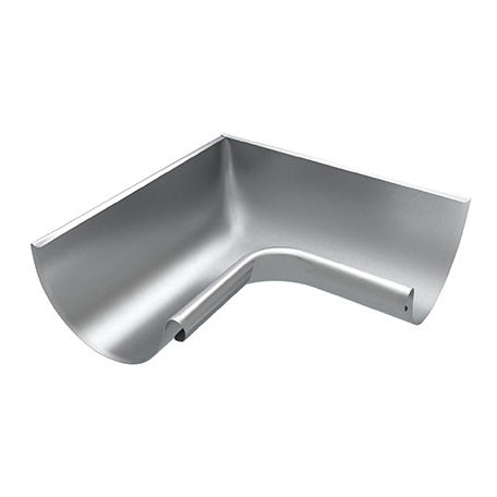 Alumasc Infinity Natural Zinc - Half Round 90° Internal Angles - Aluminium Gutters Direct