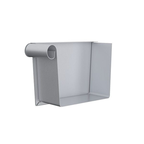 Lindab Painted Steel Left Hand Rectangular Stop End (140mm) - Aluminium Gutters Direct