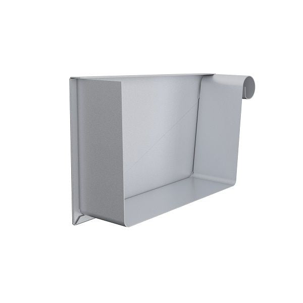 Lindab Galvanised Steel Right Hand Rectangular Stop End (140mm) - Aluminium Gutters Direct