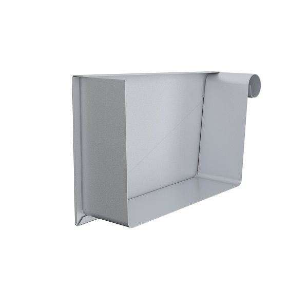 Lindab Painted Steel Right Hand Rectangular Stop End (140mm) - Aluminium Gutters Direct